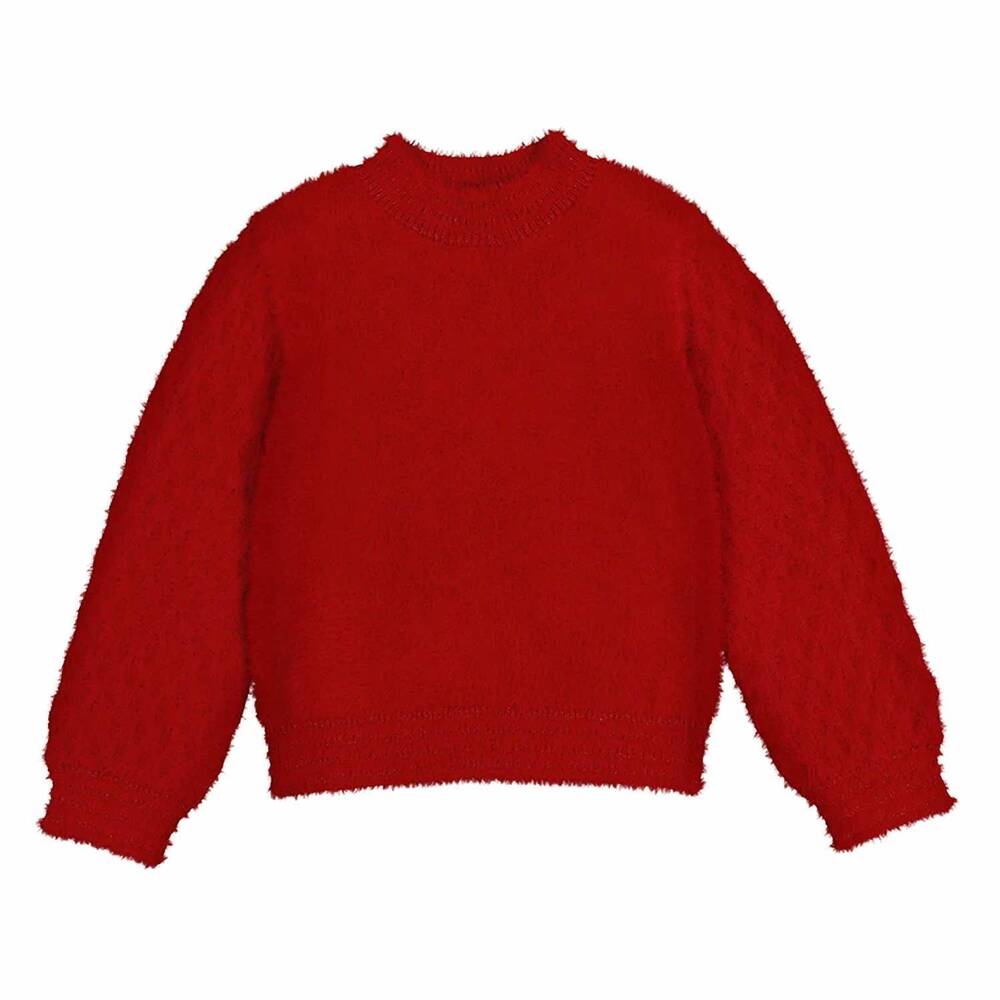 NEW ABEL & LULA kid's fuzzy sweater in red